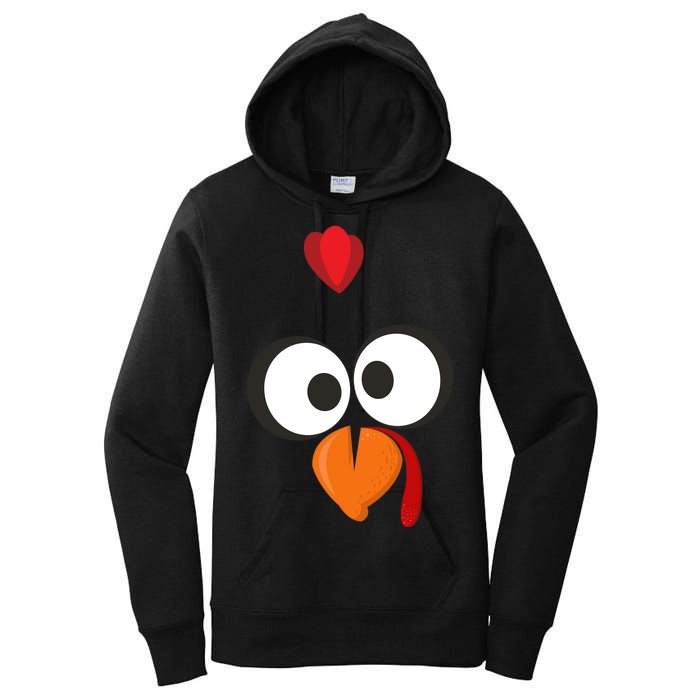 Funny Gobble Turkey Face Women's Pullover Hoodie