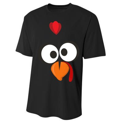 Funny Gobble Turkey Face Performance Sprint T-Shirt