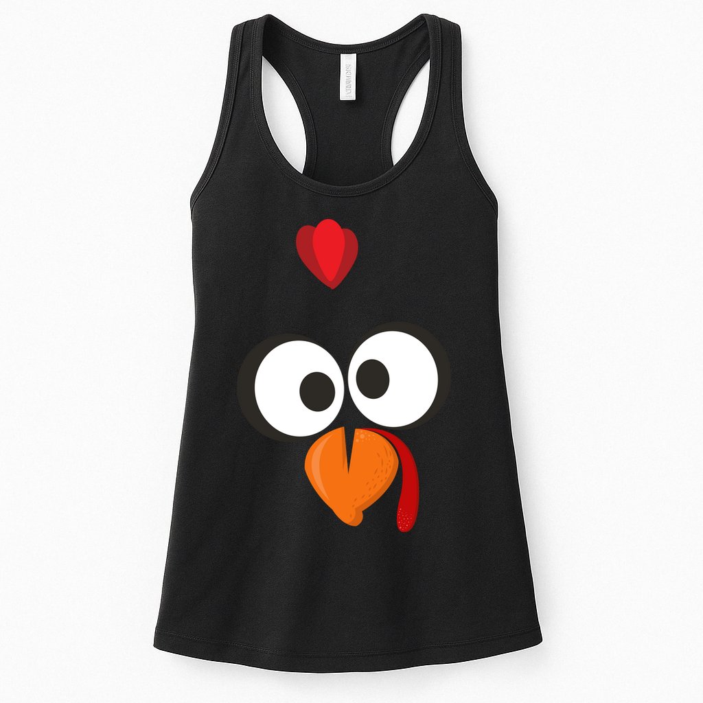 Funny Gobble Turkey Face Womens Tank Top