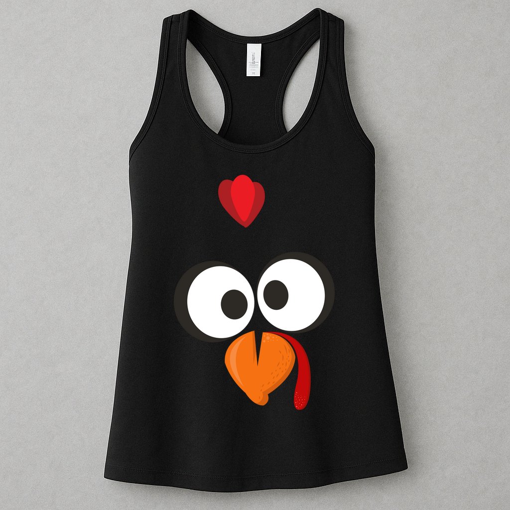 Funny Gobble Turkey Face Womens Tank Top