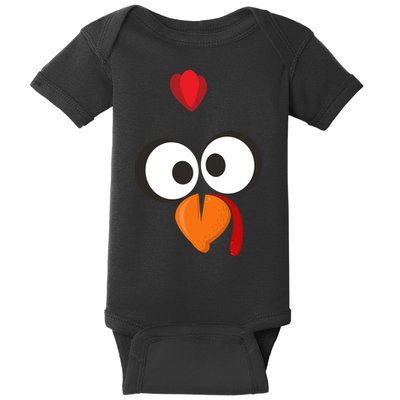 Funny Gobble Turkey Face Baby Bodysuit