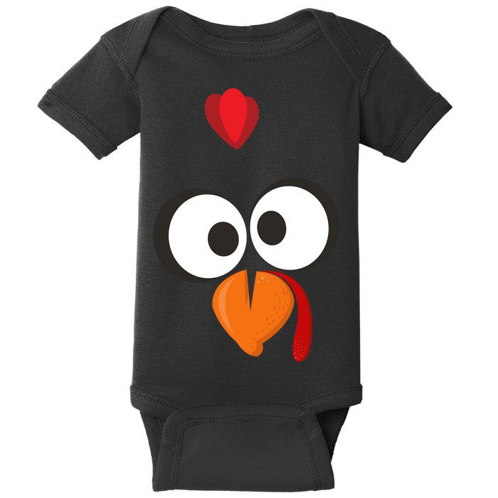 Funny Gobble Turkey Face Baby Bodysuit