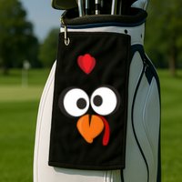 Funny Gobble Turkey Face Golf Towel