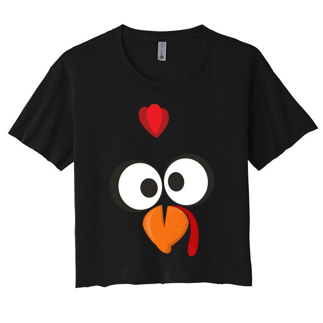 Funny Gobble Turkey Face Crop Top