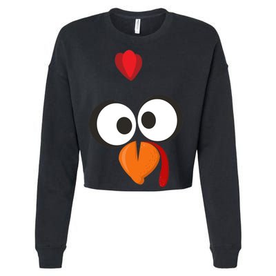 Funny Gobble Turkey Face Cropped Pullover Crew