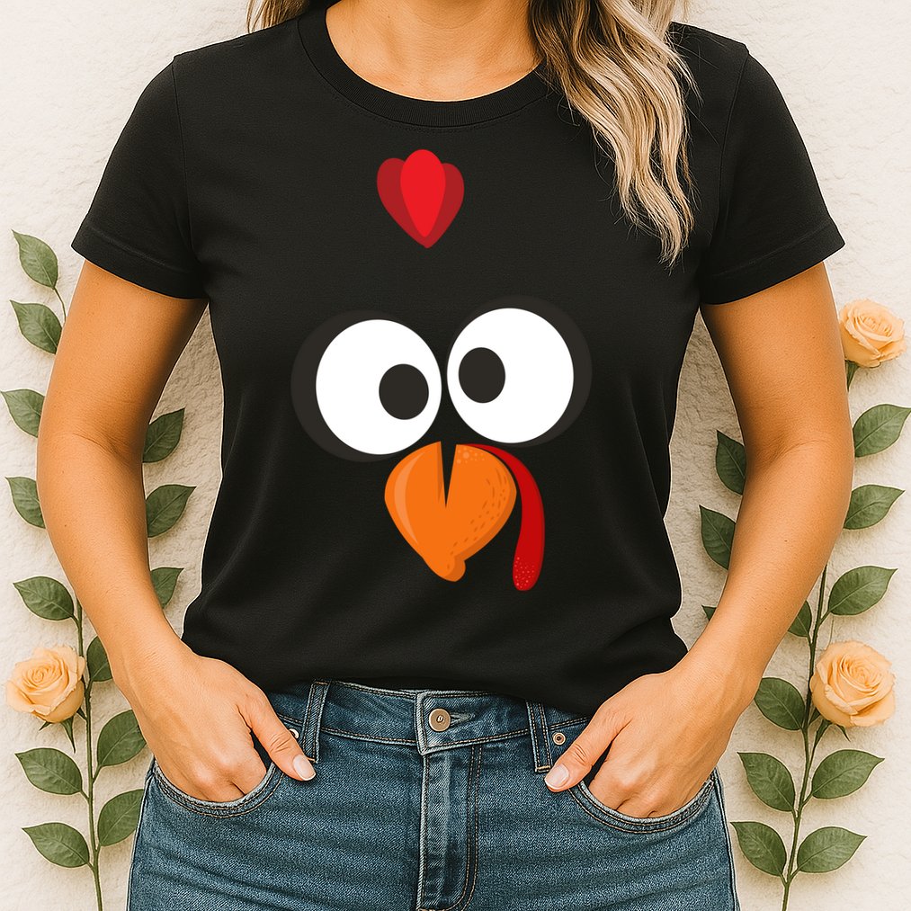 Funny Gobble Turkey Face Womens T-Shirt