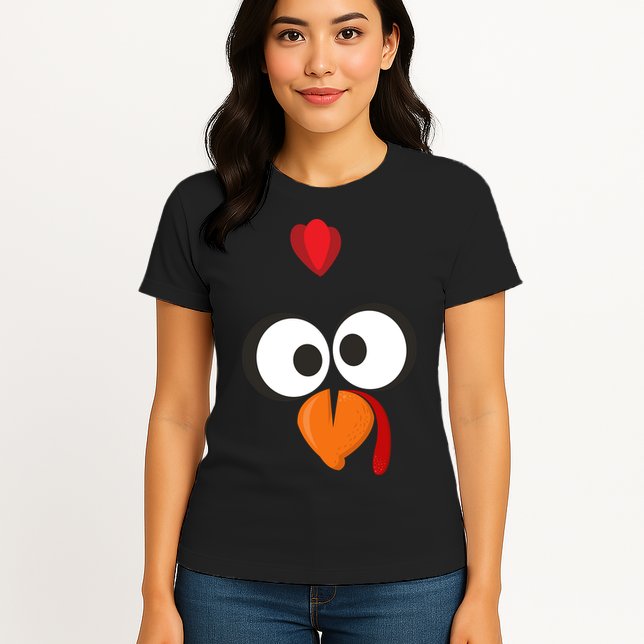 Funny Gobble Turkey Face Womens T-Shirt