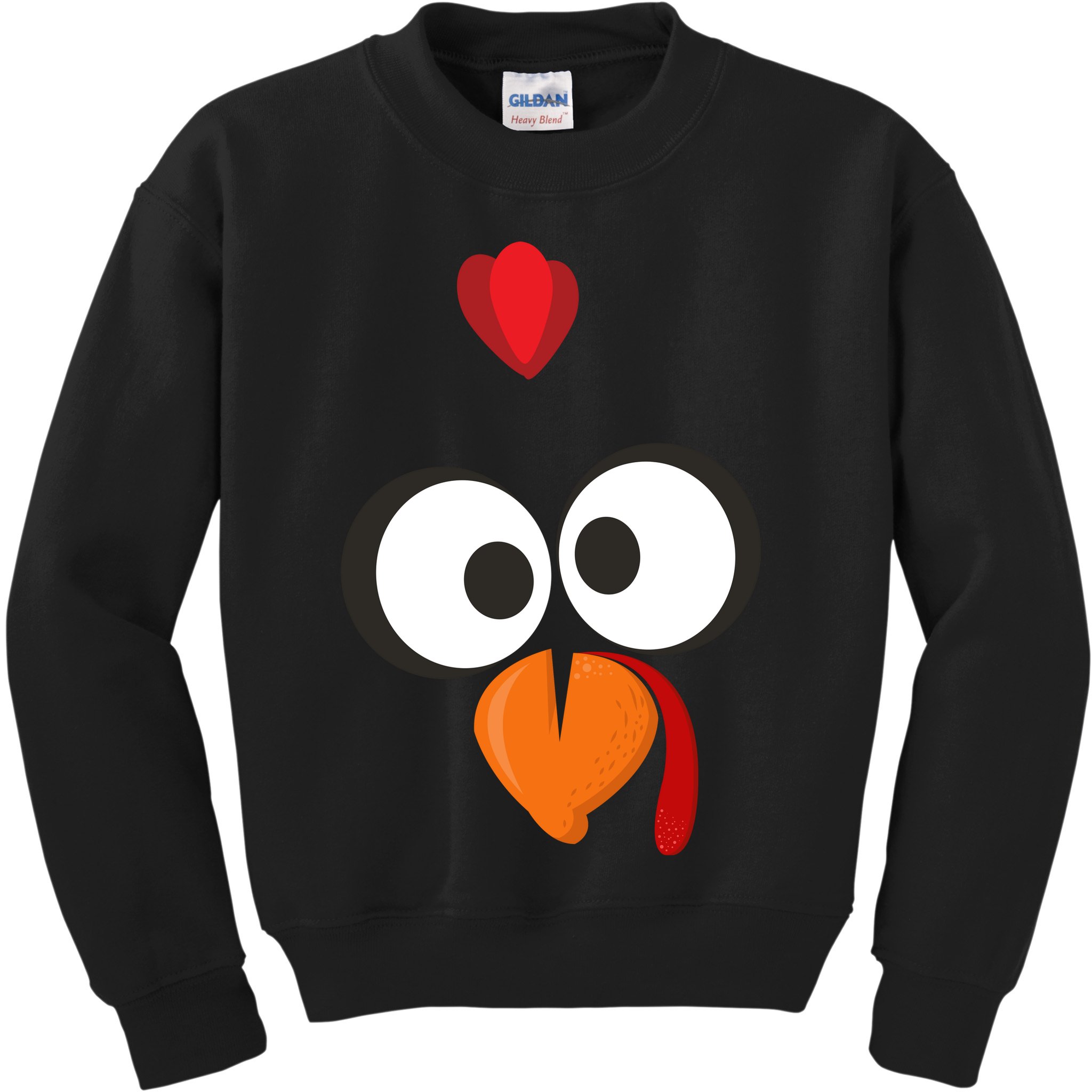Funny Gobble Turkey Face Kids Sweatshirt