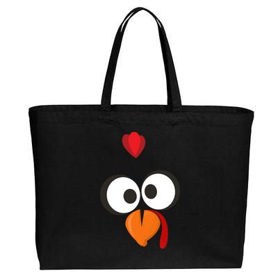 Funny Gobble Turkey Face Cotton Canvas Jumbo Tote