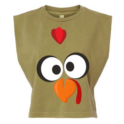 Funny Gobble Turkey Face Garment-Dyed Women's Muscle Tee