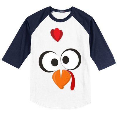 Funny Gobble Turkey Face Baseball Sleeve Shirt