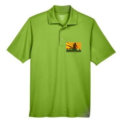 Funny Godzilla I'll Tread Wherever I Want Meme Men's Origin Performance Pique Polo