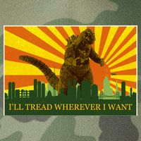 Funny Godzilla I'll Tread Wherever I Want Meme Legacy Tie Dye Trucker Hat