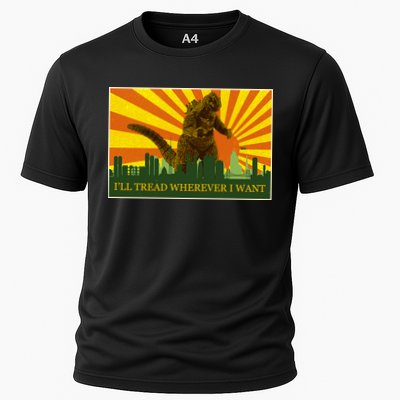 Funny Godzilla I'll Tread Wherever I Want Meme Performance Shirt