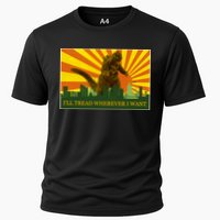 Funny Godzilla I'll Tread Wherever I Want Meme Performance Shirt
