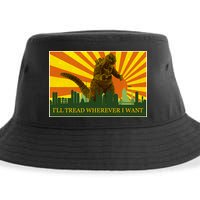 Funny Godzilla I'll Tread Wherever I Want Meme Sustainable Bucket Hat