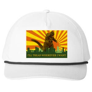 Funny Godzilla I'll Tread Wherever I Want Meme Snapback Five-Panel Rope Hat