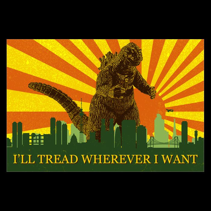 Funny Godzilla I'll Tread Wherever I Want Meme Legacy Cool Fit Booney Bucket Hat