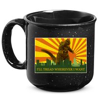 Funny Godzilla I'll Tread Wherever I Want Meme 15oz Campfire Ceramic Mug