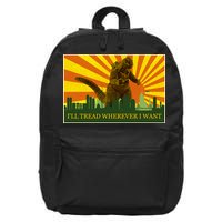 Funny Godzilla I'll Tread Wherever I Want Meme 16 in Basic Backpack