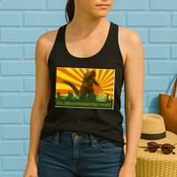 Funny Godzilla I'll Tread Wherever I Want Meme Womens Tank Top