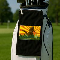 Funny Godzilla I'll Tread Wherever I Want Meme Golf Towel