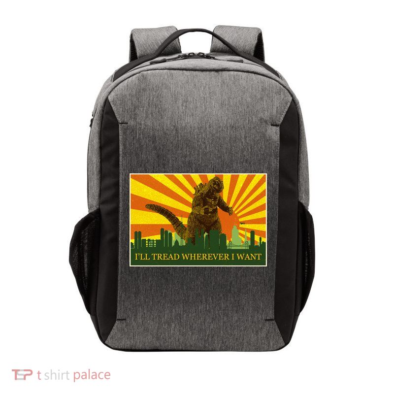 Funny Godzilla I'll Tread Wherever I Want Meme Vector Backpack