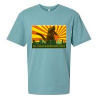 Funny Godzilla I'll Tread Wherever I Want Meme Sueded Cloud Jersey T-Shirt