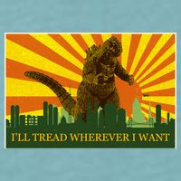 Funny Godzilla I'll Tread Wherever I Want Meme Sueded Cloud Jersey T-Shirt