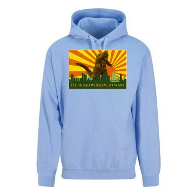 Funny Godzilla I'll Tread Wherever I Want Meme Unisex Surf Hoodie