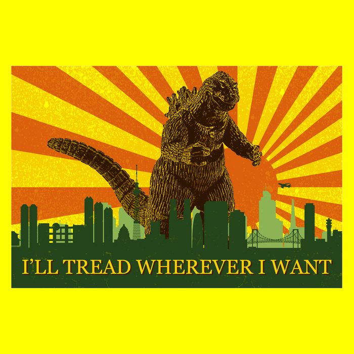 Funny Godzilla I'll Tread Wherever I Want Meme Long Sleeve Shirt
