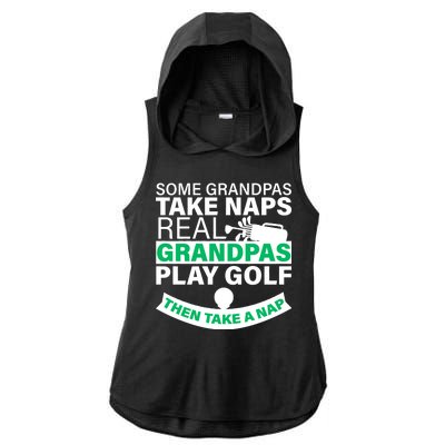 Funny Golf Grandpa Ladies PosiCharge Tri-Blend Wicking Draft Hoodie Tank