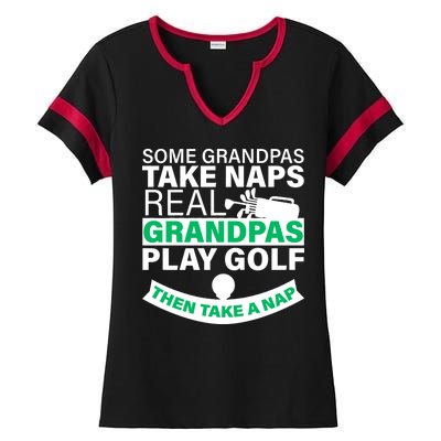 Funny Golf Grandpa Ladies Halftime Notch Neck Tee