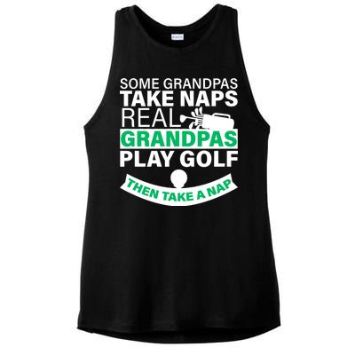 Funny Golf Grandpa Ladies PosiCharge Tri-Blend Wicking Tank