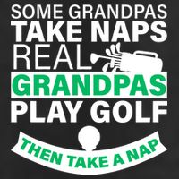 Funny Golf Grandpa 7 Panel Mesh Trucker Snapback Hat
