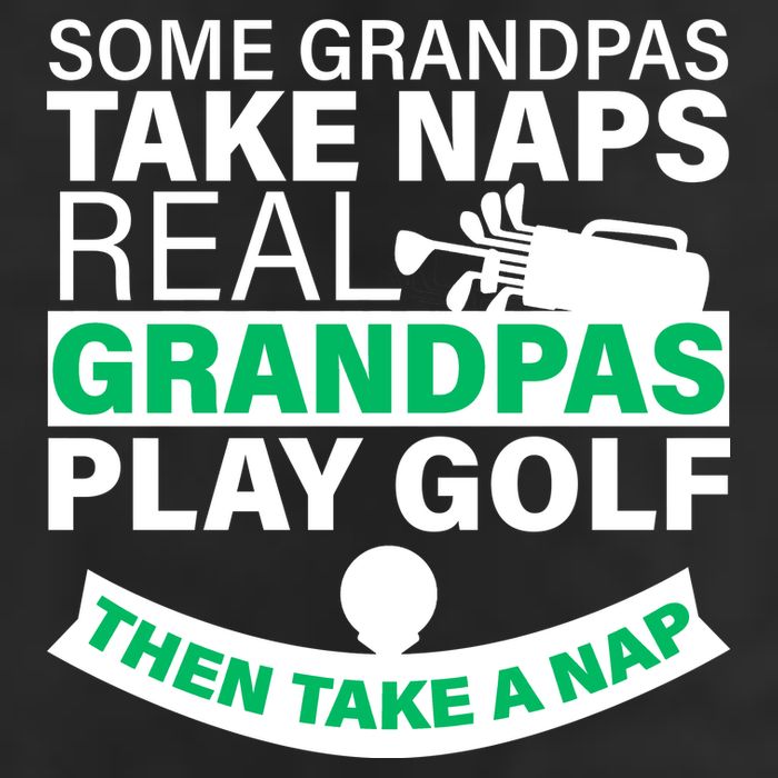 Funny Golf Grandpa 7 Panel Mesh Trucker Snapback Hat