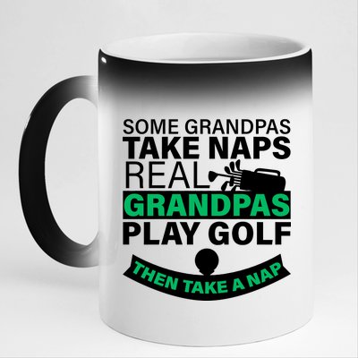 Funny Golf Grandpa 11oz Black Color Changing Mug