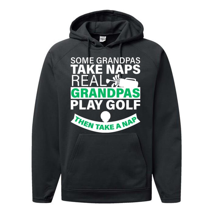 Funny Golf Grandpa Performance Fleece Hoodie