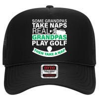 Funny Golf Grandpa High Crown Mesh Back Trucker Hat