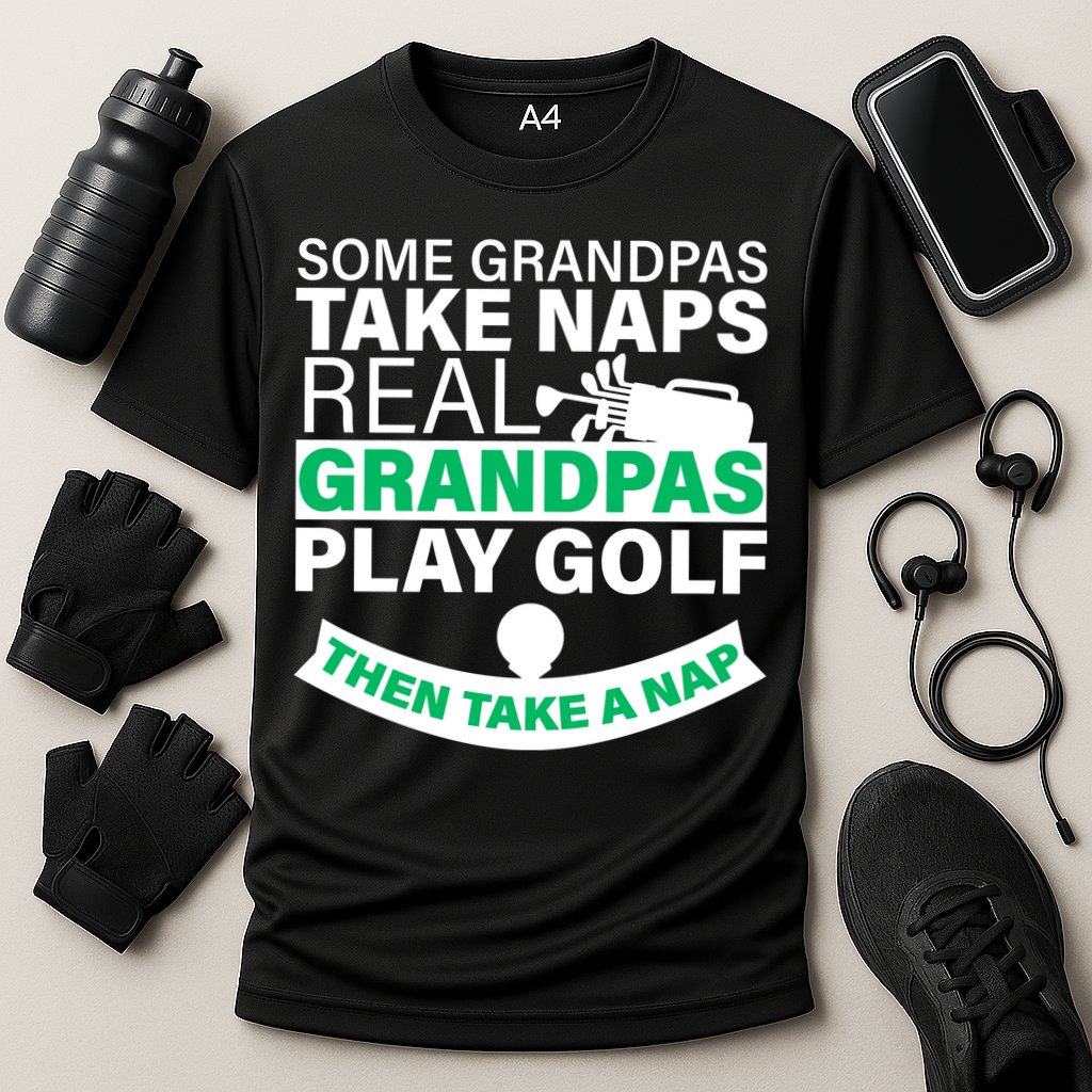 Funny Golf Grandpa Cooling Performance Crew T-Shirt