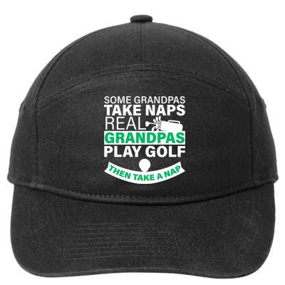 Funny Golf Grandpa 7-Panel Snapback Hat