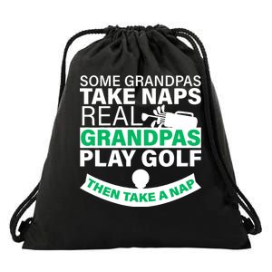 Funny Golf Grandpa Drawstring Bag