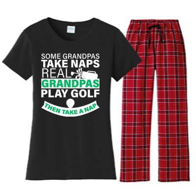 Funny Golf Grandpa Women's Flannel Pajama Set