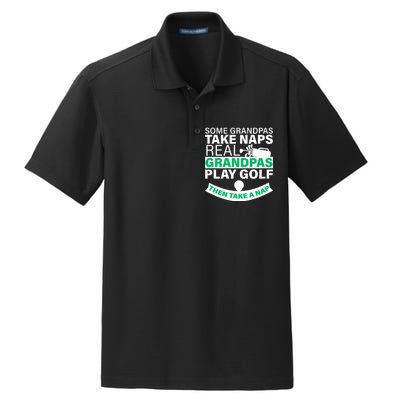 Funny Golf Grandpa Dry Zone Grid Polo