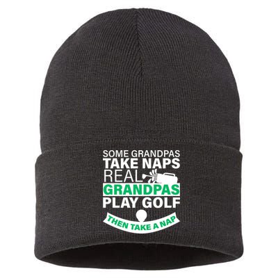 Funny Golf Grandpa Sustainable Knit Beanie