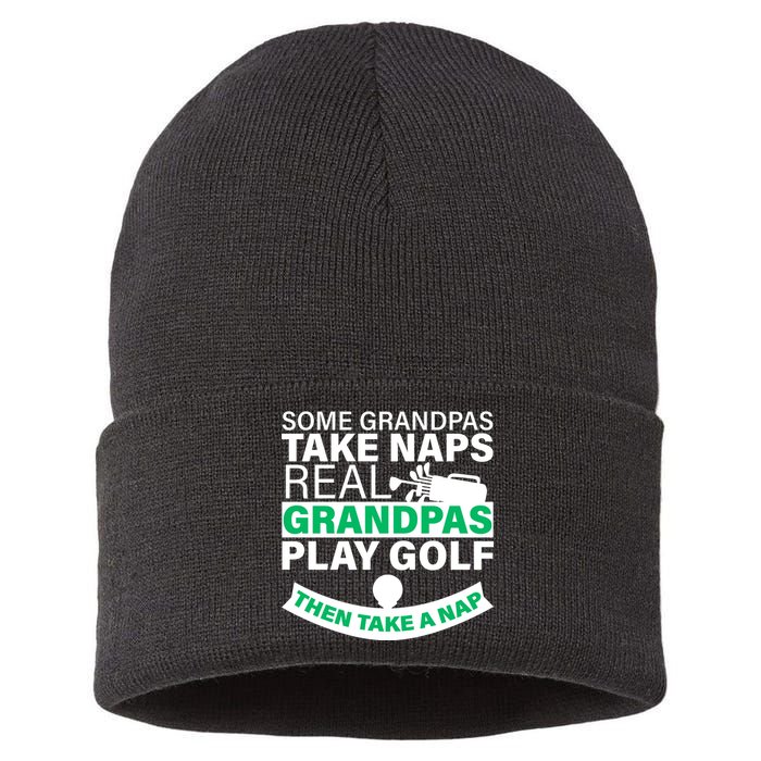 Funny Golf Grandpa Sustainable Knit Beanie