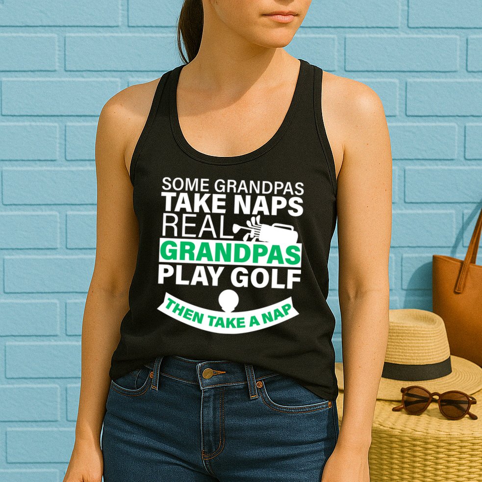Funny Golf Grandpa Womens Tank Top