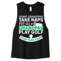 Funny Golf Grandpa Women's Racerback Cropped Tank