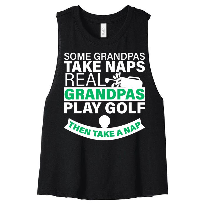 Funny Golf Grandpa Women's Racerback Cropped Tank