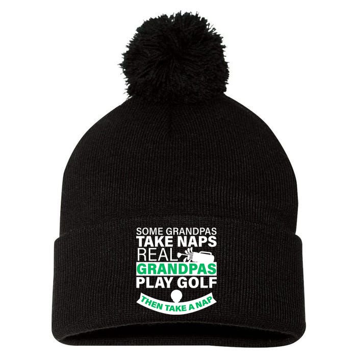 Funny Golf Grandpa Pom Pom 12in Knit Beanie